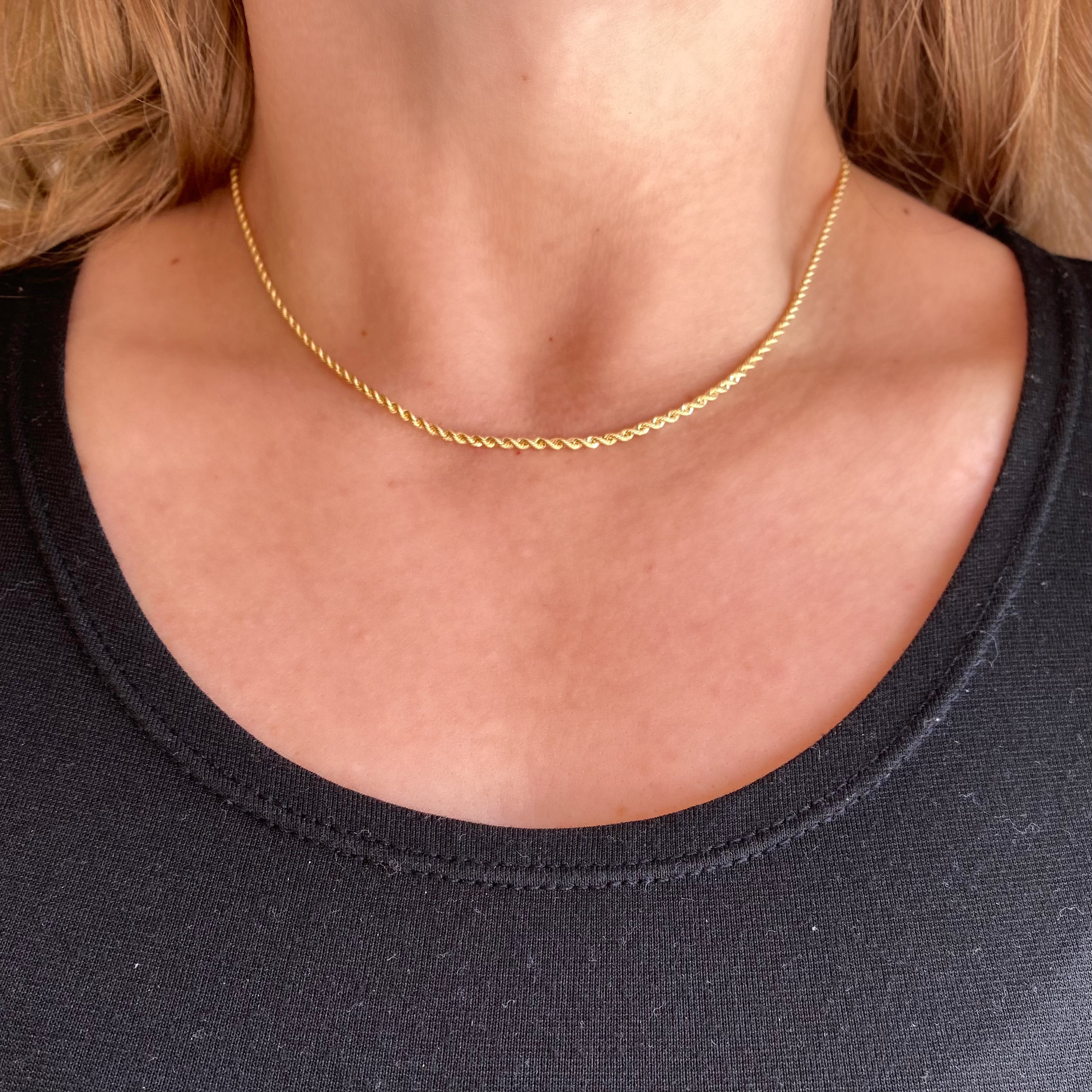 thumbnail image 2 of The Jewelry Plug Men's Classic 8mm Rope Chain - Solid 18k Yellow Gold 2 of 4