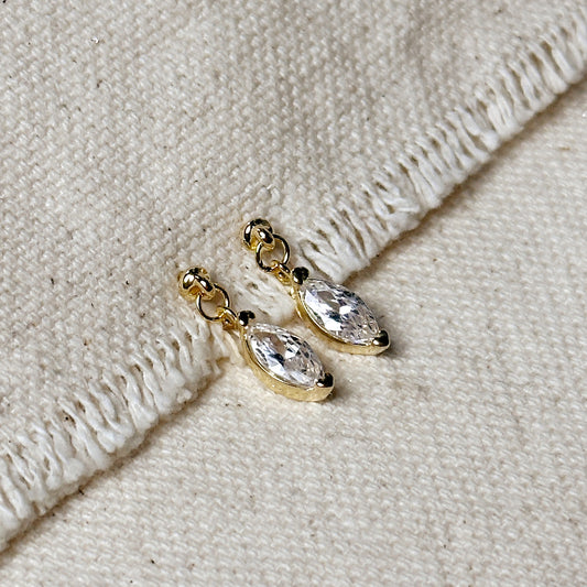 18k Gold Filled Marquise CZ Earrings