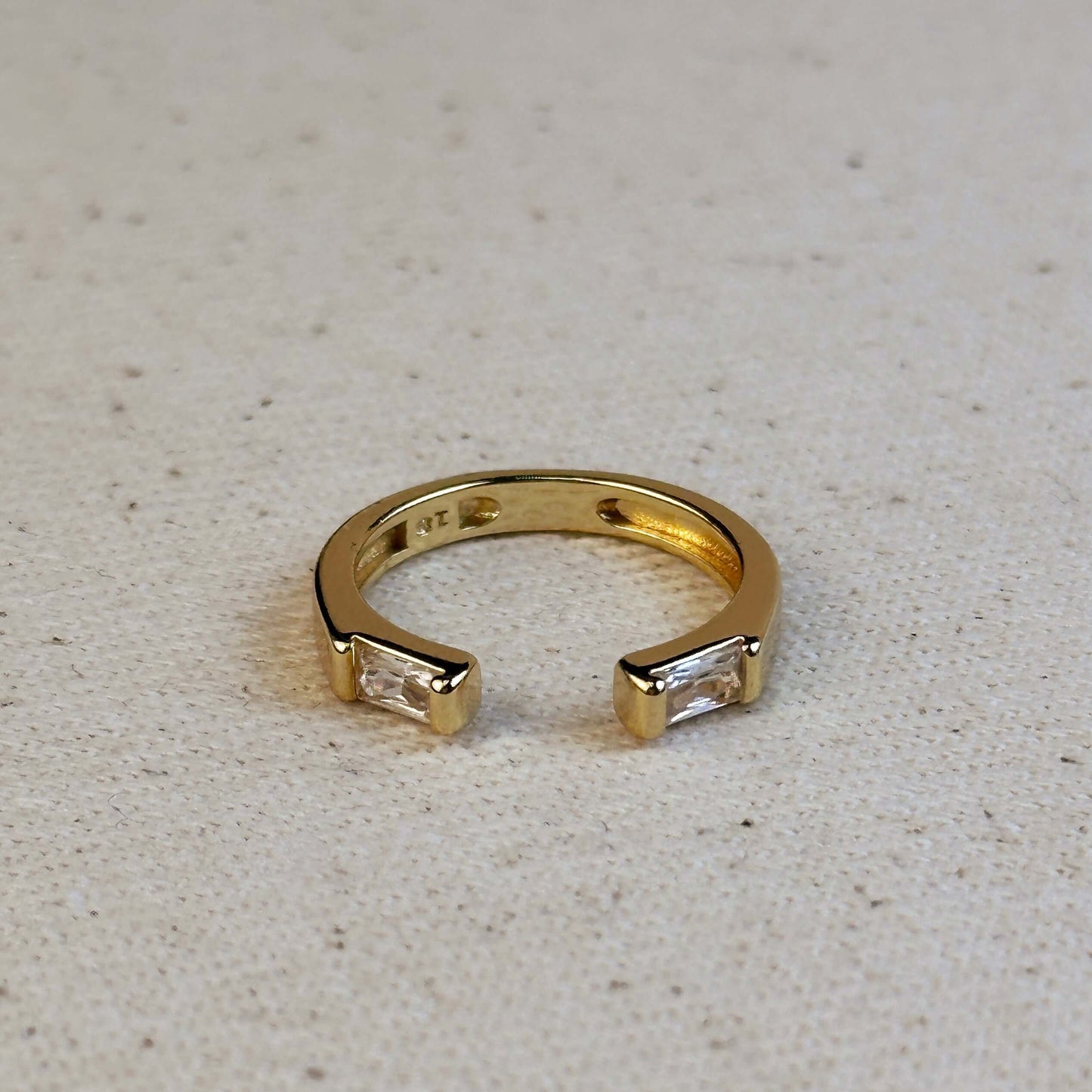 18k Gold Filled Baguette CZ Band Ring