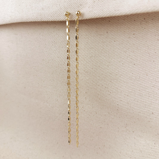 18k Gold Filled Detailed Chain Drop Earrings