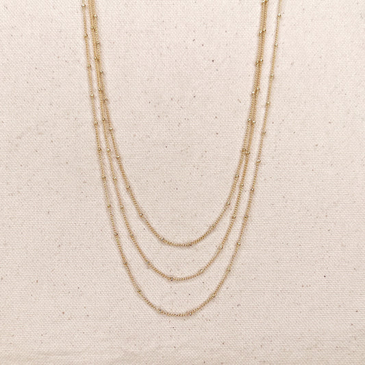 18k Gold Filled 1mm Satellite Chain in 16", 18", 20", 22" Length