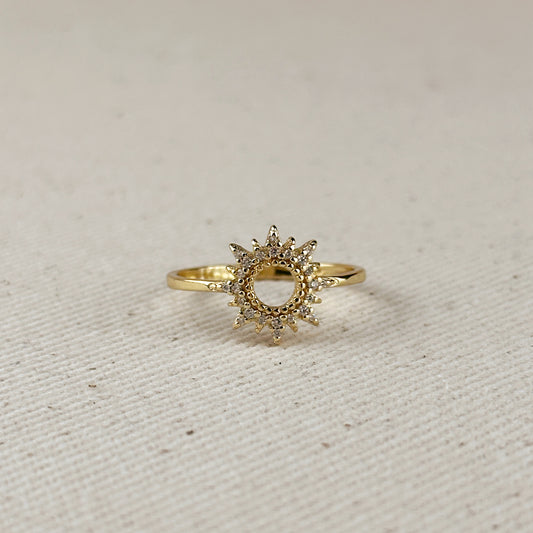 18k Gold Filled Round Spike CZ Ring