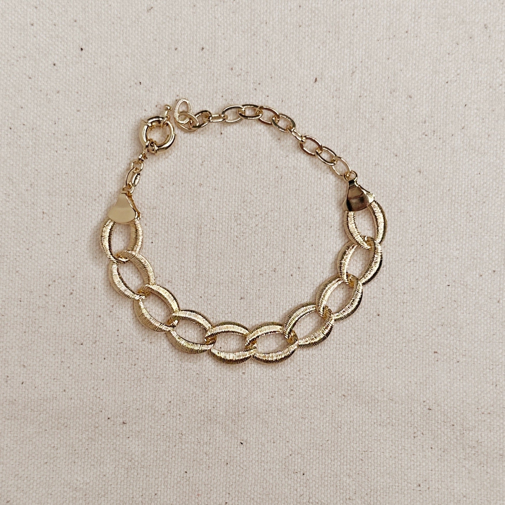 Wide Fancy Link Chain Bracelet