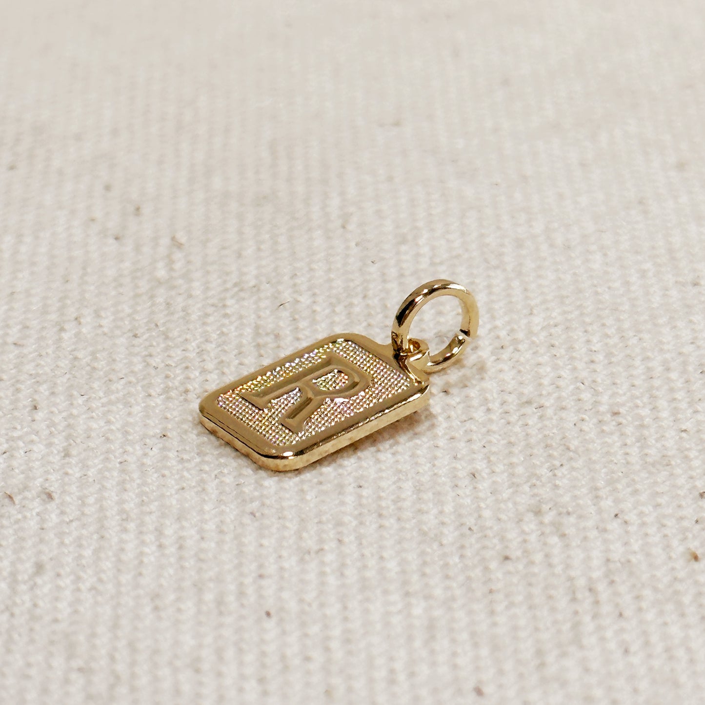 Textured Initial Plate Pendant
