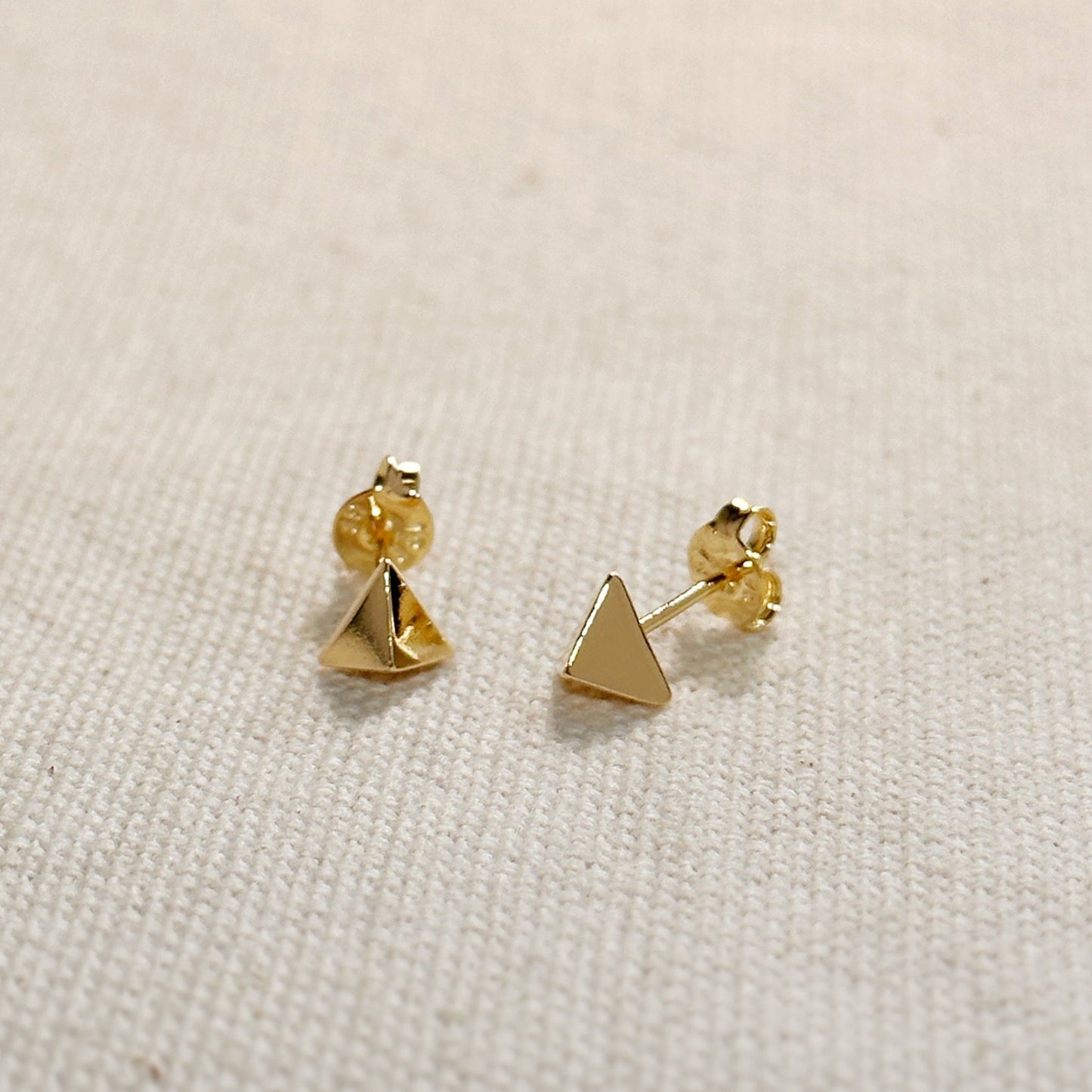 Mini Faceted Triangle Stackable Earrings