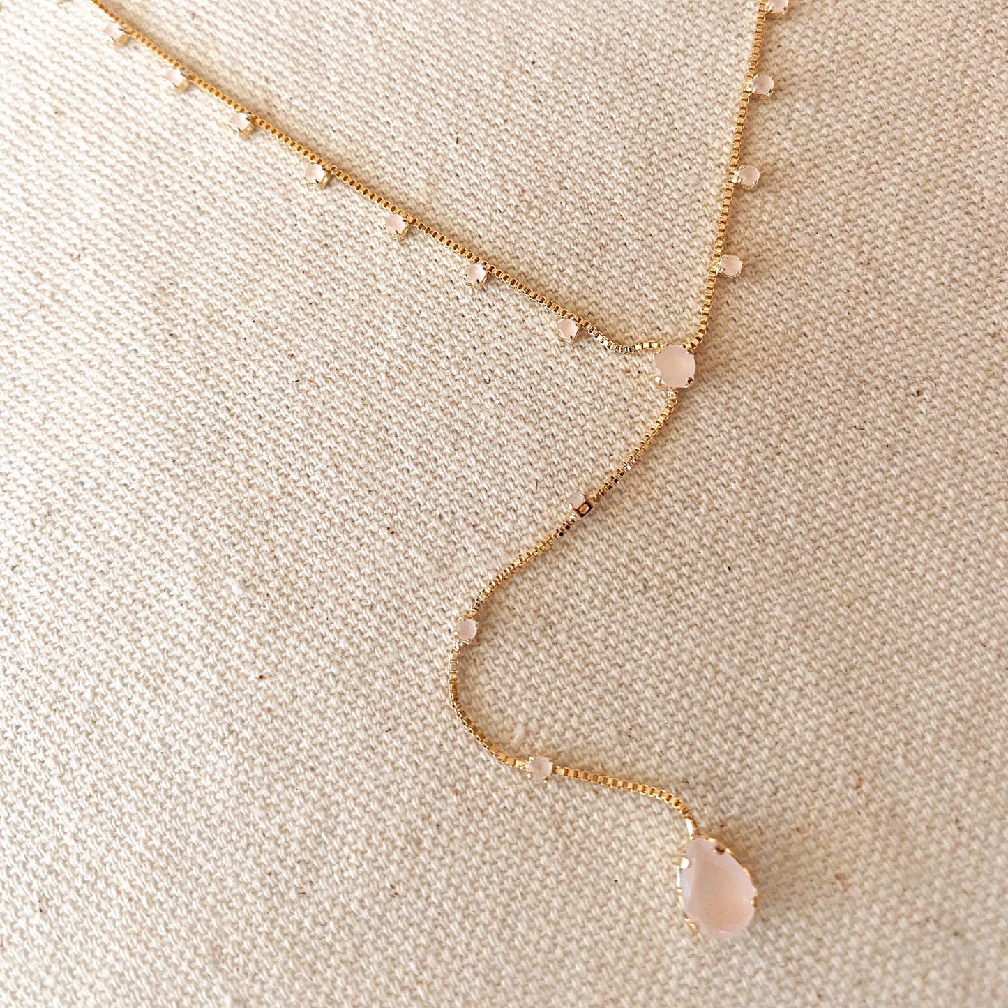 GoldFi 18k Gold Filled Handmade Teardrop Cubic Zirconia Necklace