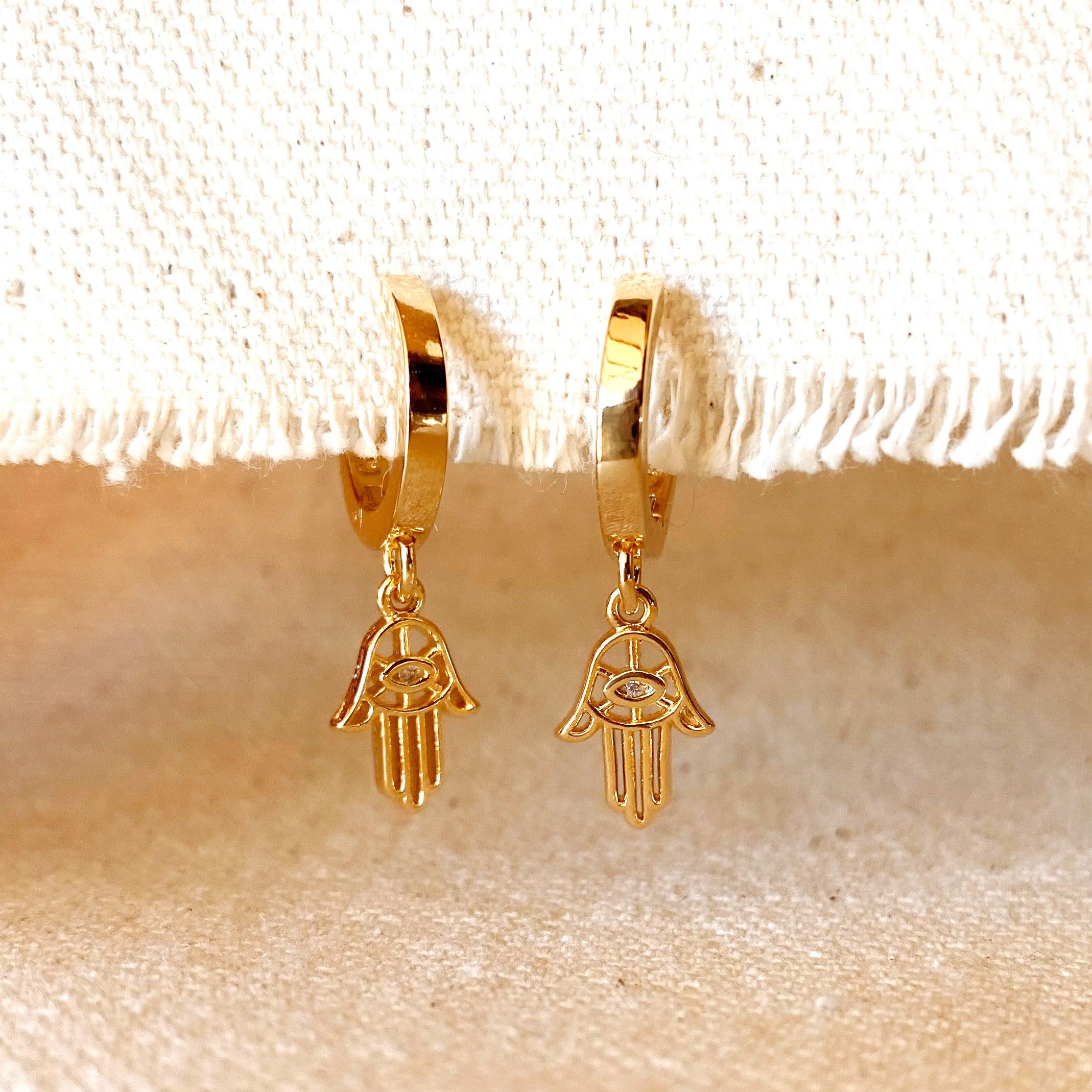 Hamsa on sale hoop earrings