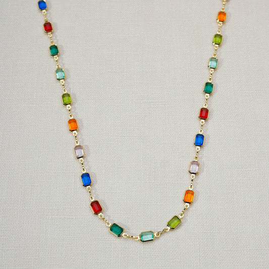 18k Gold Filled Multicolor Necklace For Wholesale