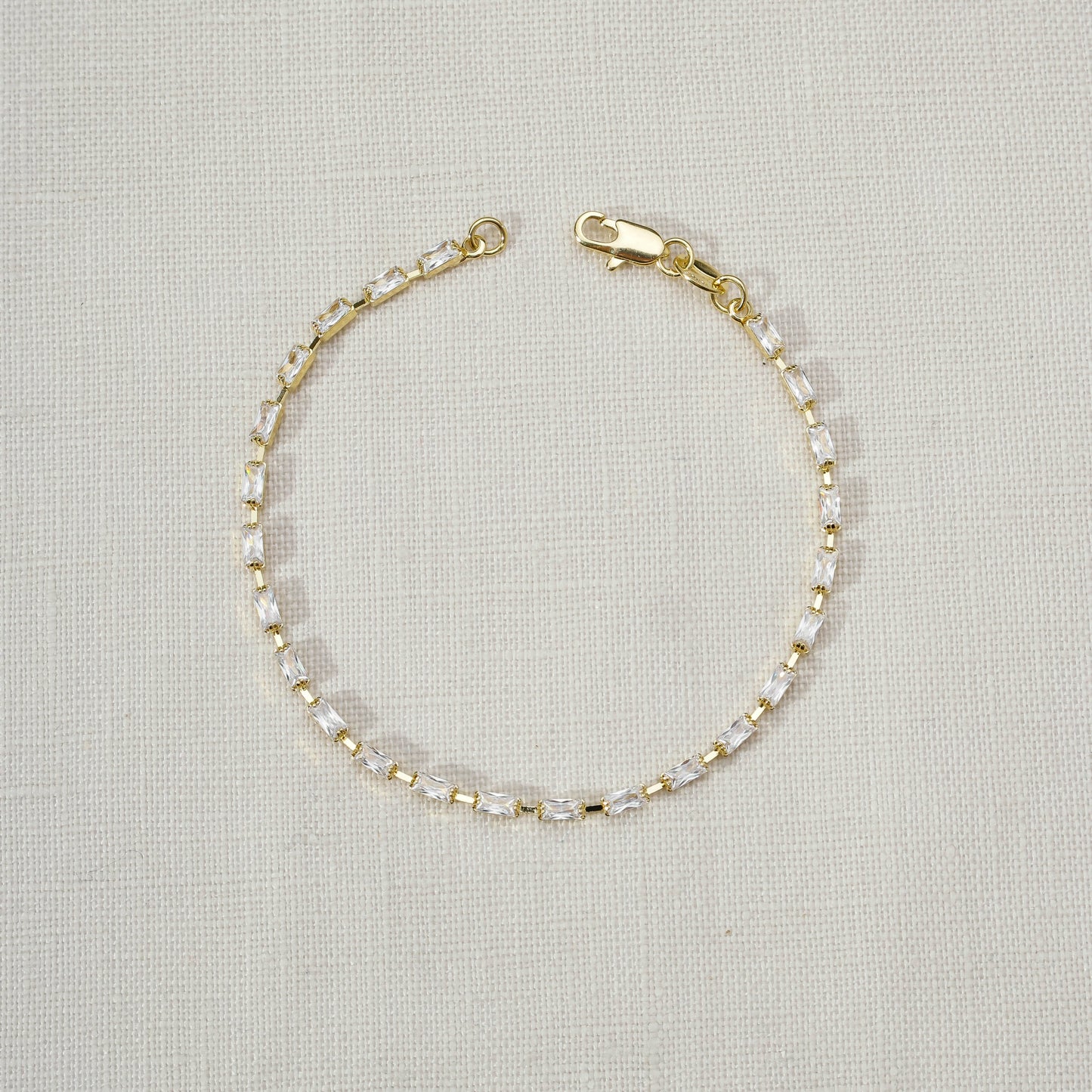 18k Gold Filled Baguette Tennis Bracelet