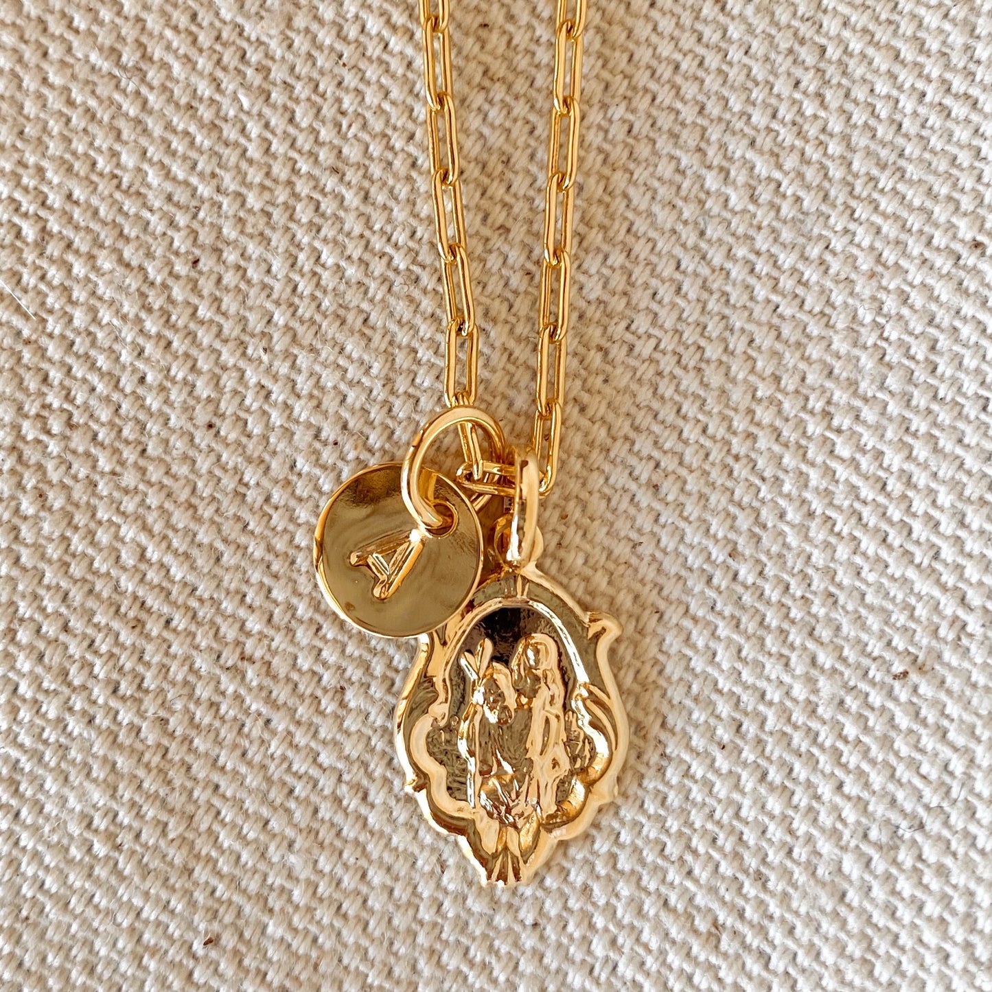 GoldFi Stamped Tiny Initial Letter Charm in 18k Gold Filled Complete Alphabet