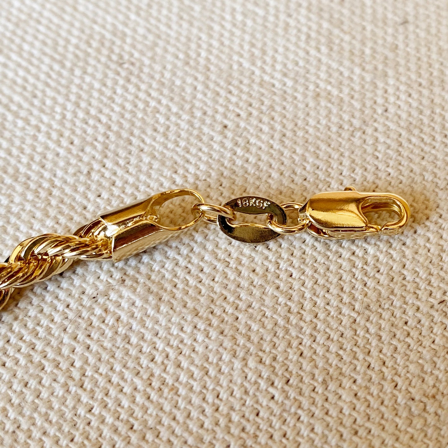 GoldFi 18k Gold Filled 4.0mm Rope Anklet