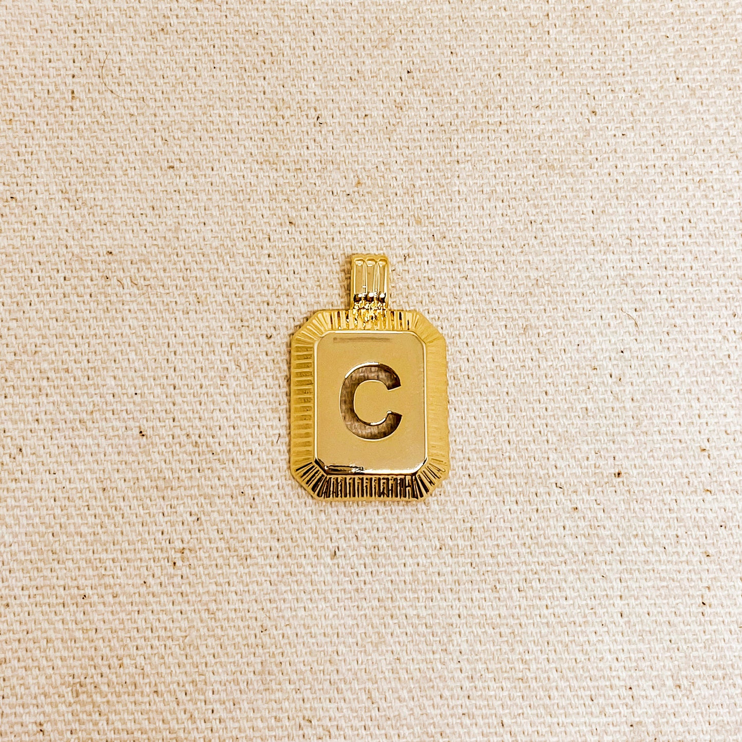 GoldFi 18k Gold Filled Initial Dainty Pendant Letter C