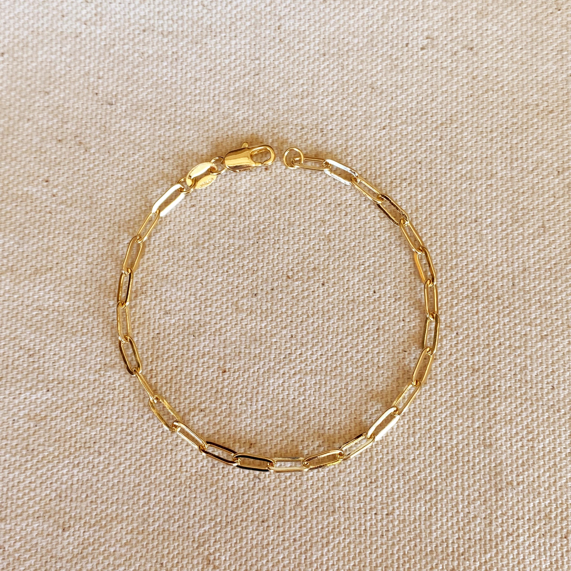 GoldFi 18k Gold Filled Short Link Paperclip Bracelet