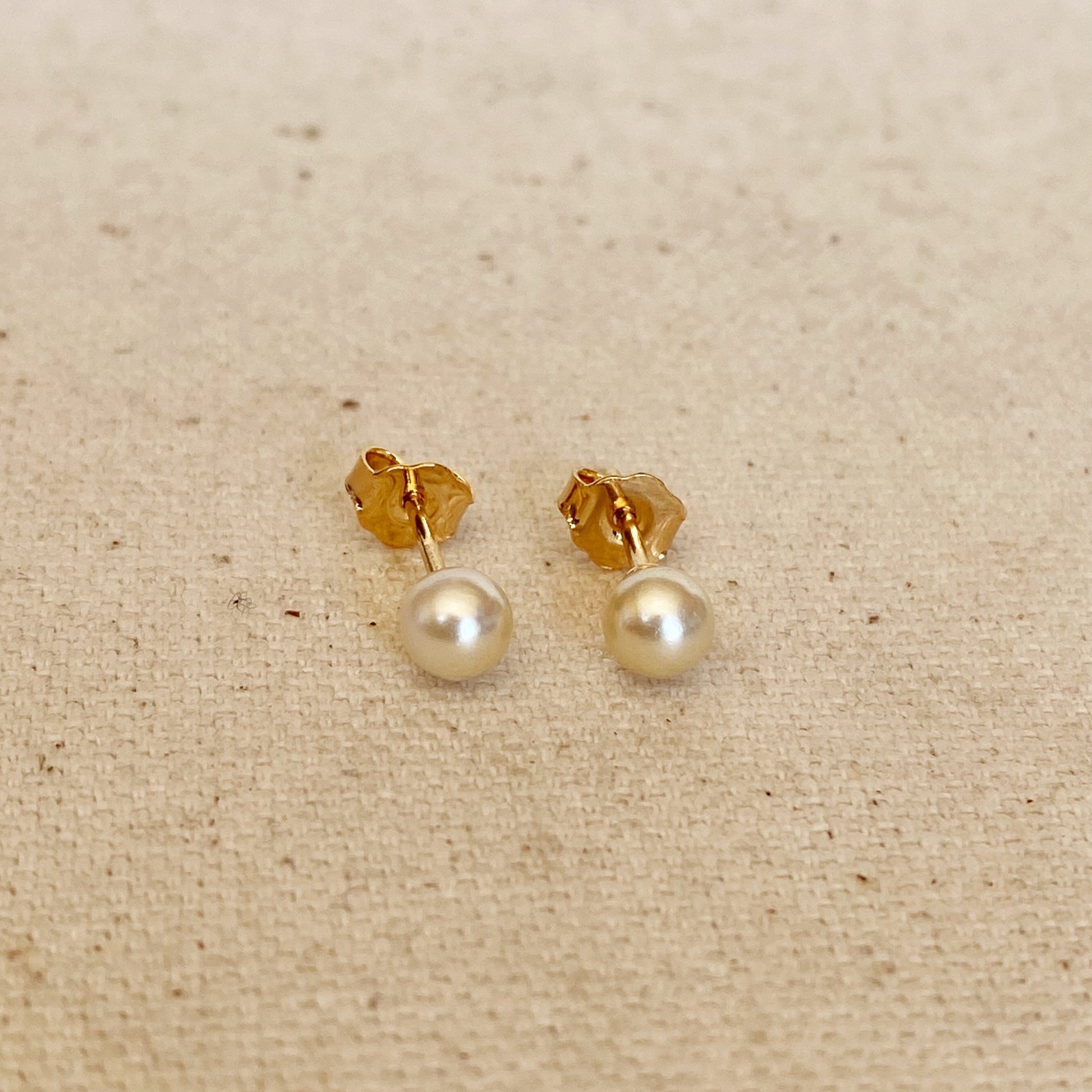 GoldFi 18k Gold Filled Simulated Pearl Stud