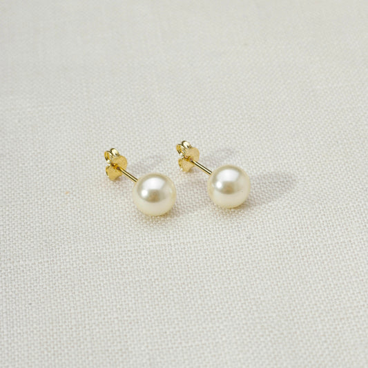 18k Gold Filled 6mm Classic Pearl Stud