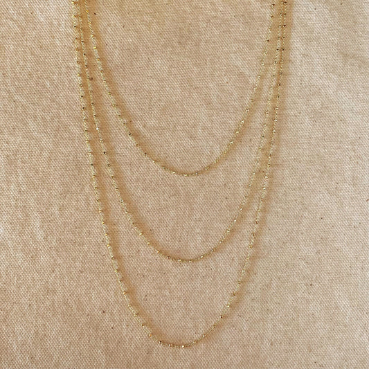 18k Gold Filled 1mm Spaced Beaded Chain