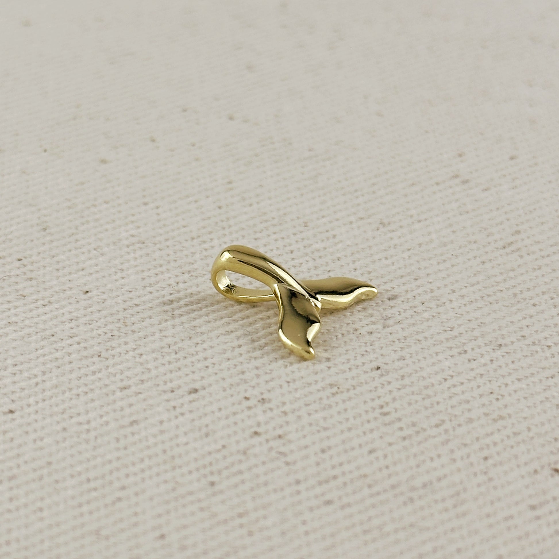 18k Gold Filled Whale Tail Charm