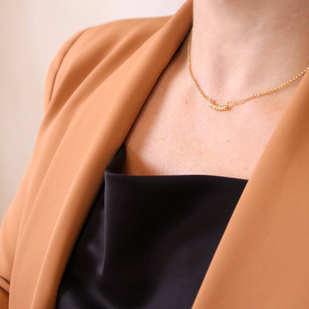 18k Gold Filled Fresh Water Pearl Bar Necklace