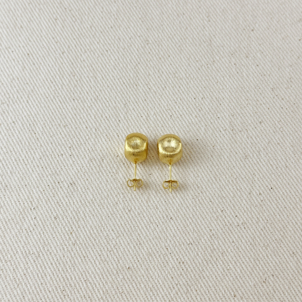 Dented Textured Ball Stud Earrings