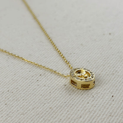 18k Gold Filled Mini Dove CZ Necklace