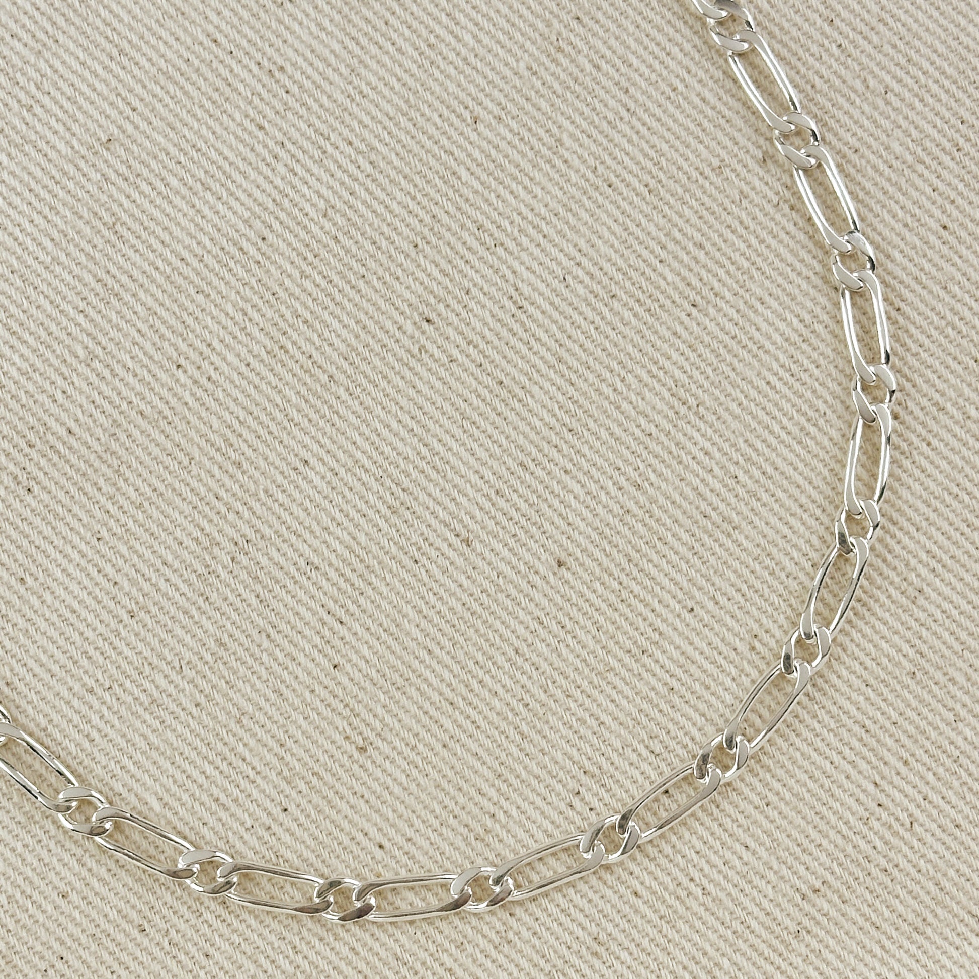 Sterling Silver Figaro 1x1 Chain - 4.7mm