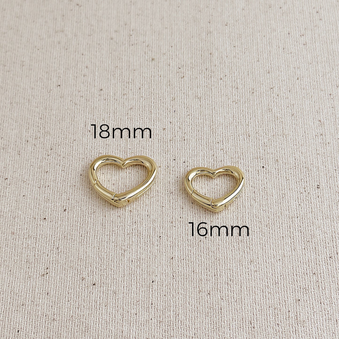 18k Gold Filled Heart Carabiner Clasp