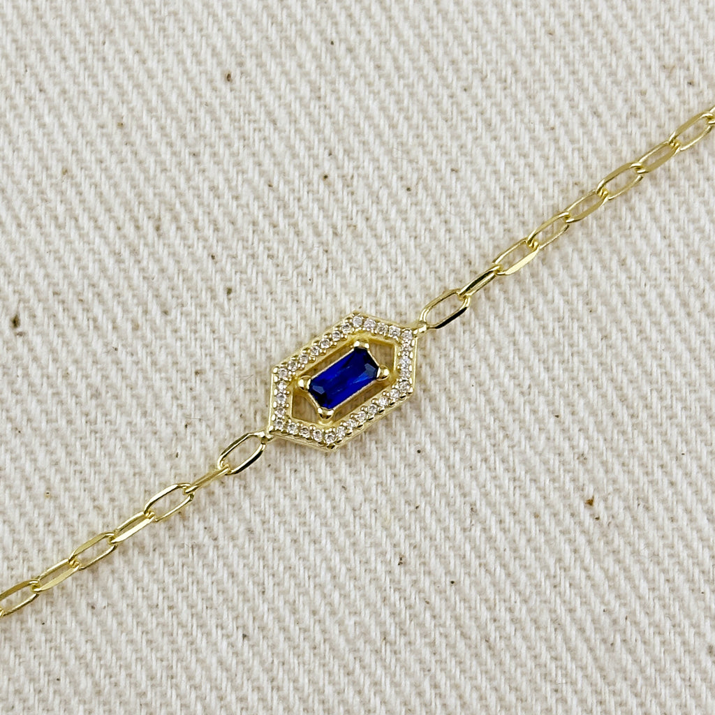 18k Gold Vermeil Fancy Birthstone Bracelet