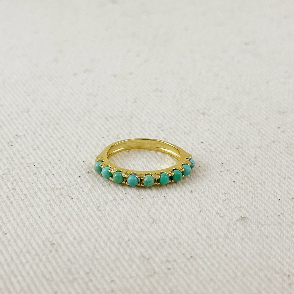 18K Gold Filled Natural Turquoise  Band Ring