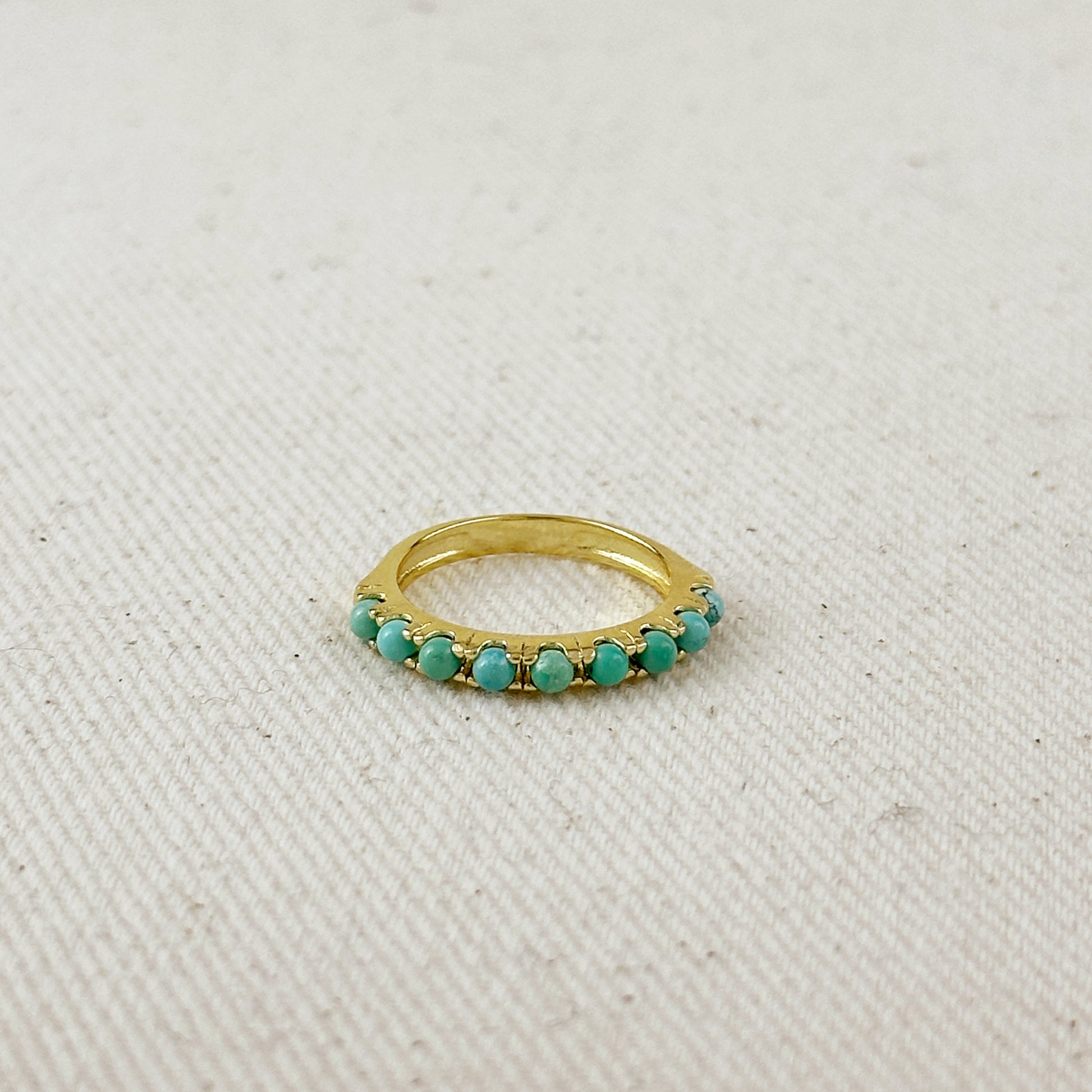 18K Gold Filled Natural Turquoise  Band Ring