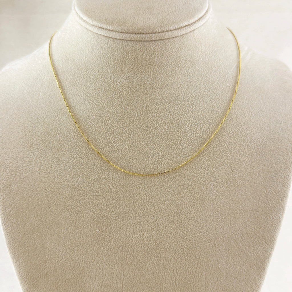 18k Gold Filled Diamond Cut Box Chain Very Thin 0.5mm
