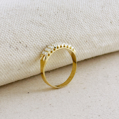 18k Gold Filled Double Pearl Ring