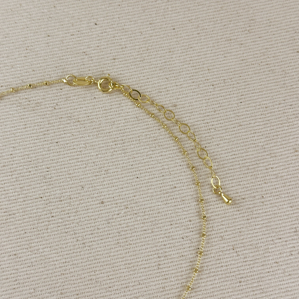 18k Gold Filled Triple CZ Drop Necklace