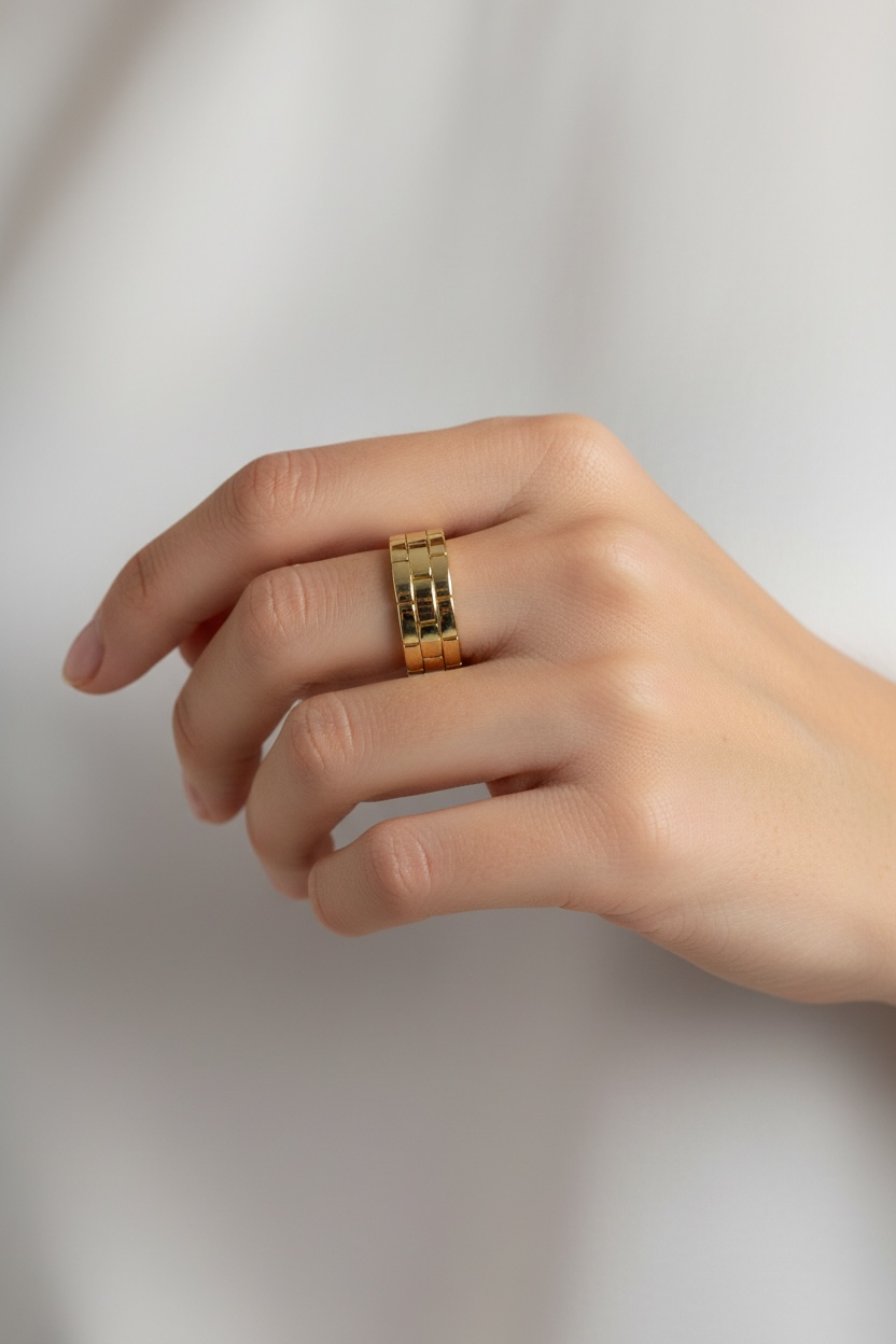 18K Gold Filled 9mm Watch Band Ring