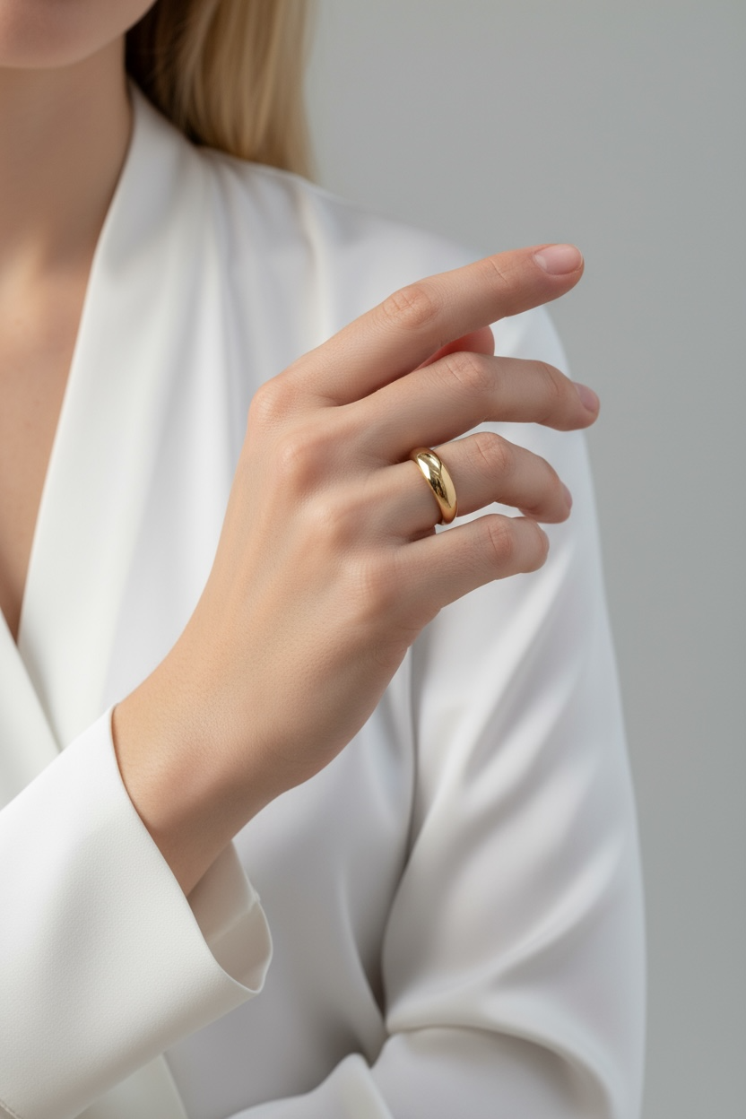 18k Gold Filled Mini Polished Dome Ring