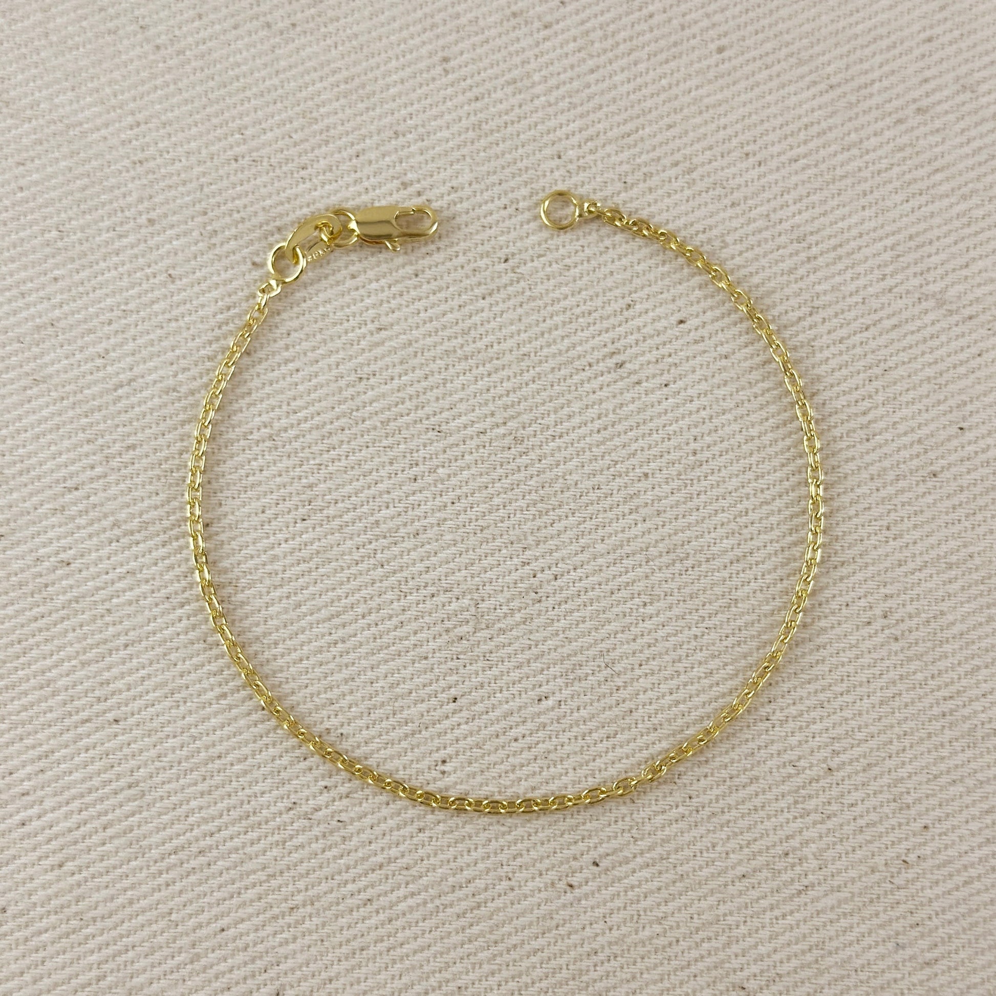 18K Gold Filled 1.8mm Anchor Chain Bracelet