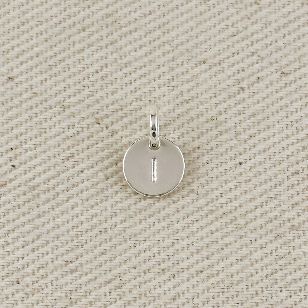 Silver Filled Stamped Tiny Initial Letter Charm