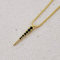 18k Gold Filled Black CZ Spear Necklace