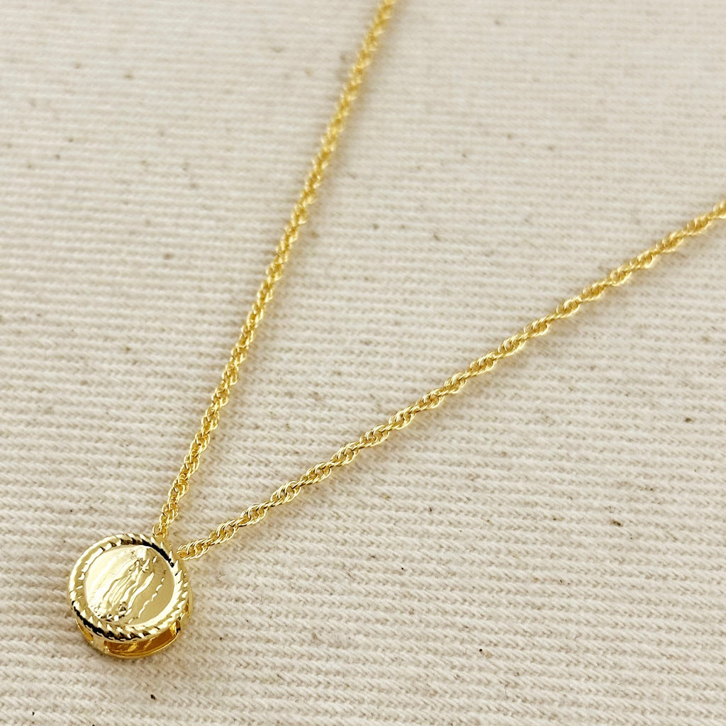 18k Gold Filled Mini Lady Guadalupe Necklace