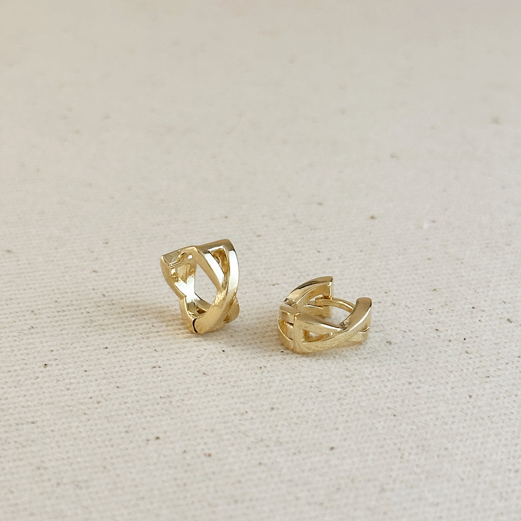 18k Gold Filled X Clicker Hoop Earrings