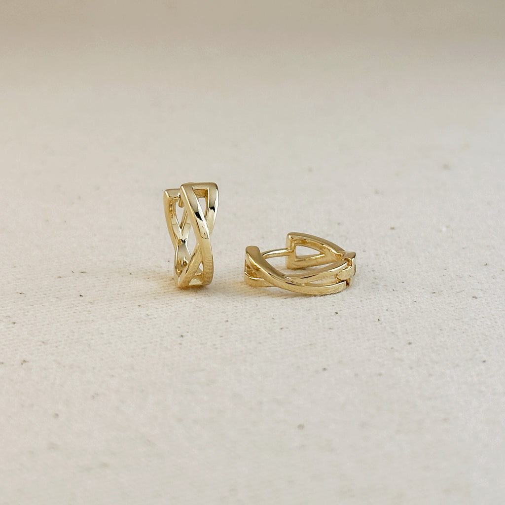 18k Gold Filled X Clicker Hoop Earrings