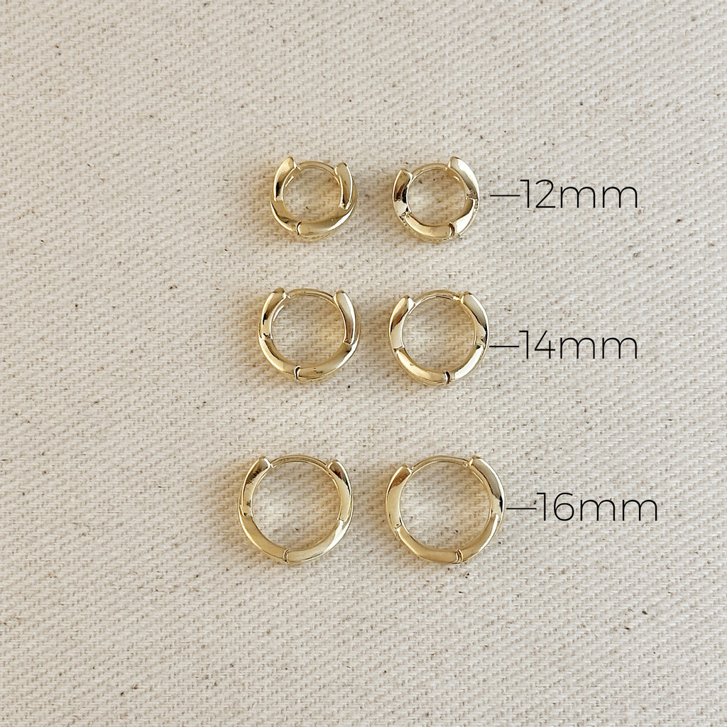 18k Gold Filled X Clicker Hoop Earrings