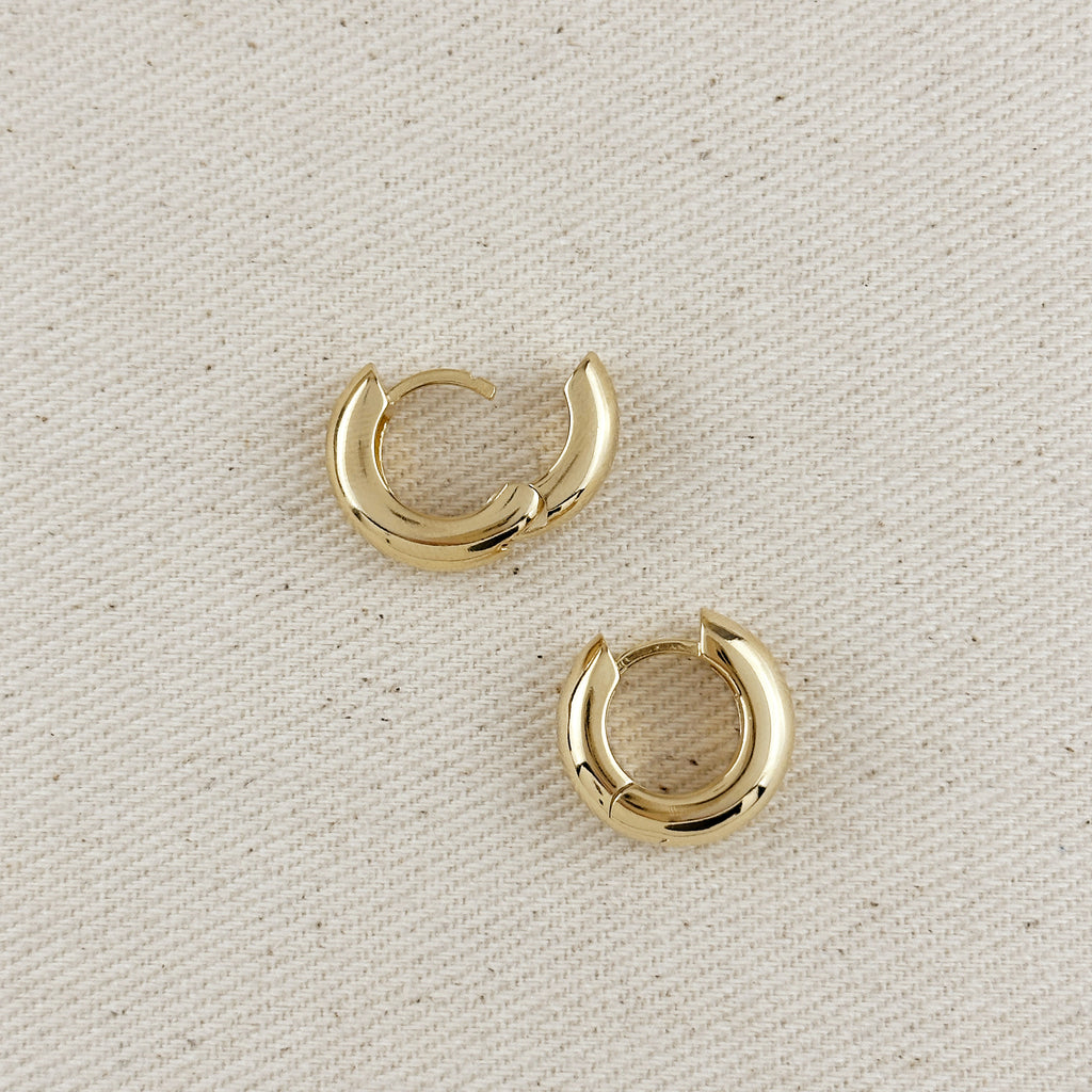 18k Gold Filled 18mm Polished Chunky Clicker Hoop Earrings