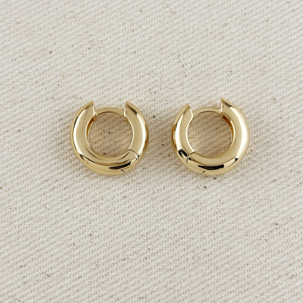 18k Gold Filled 18mm Polished Chunky Clicker Hoop Earrings