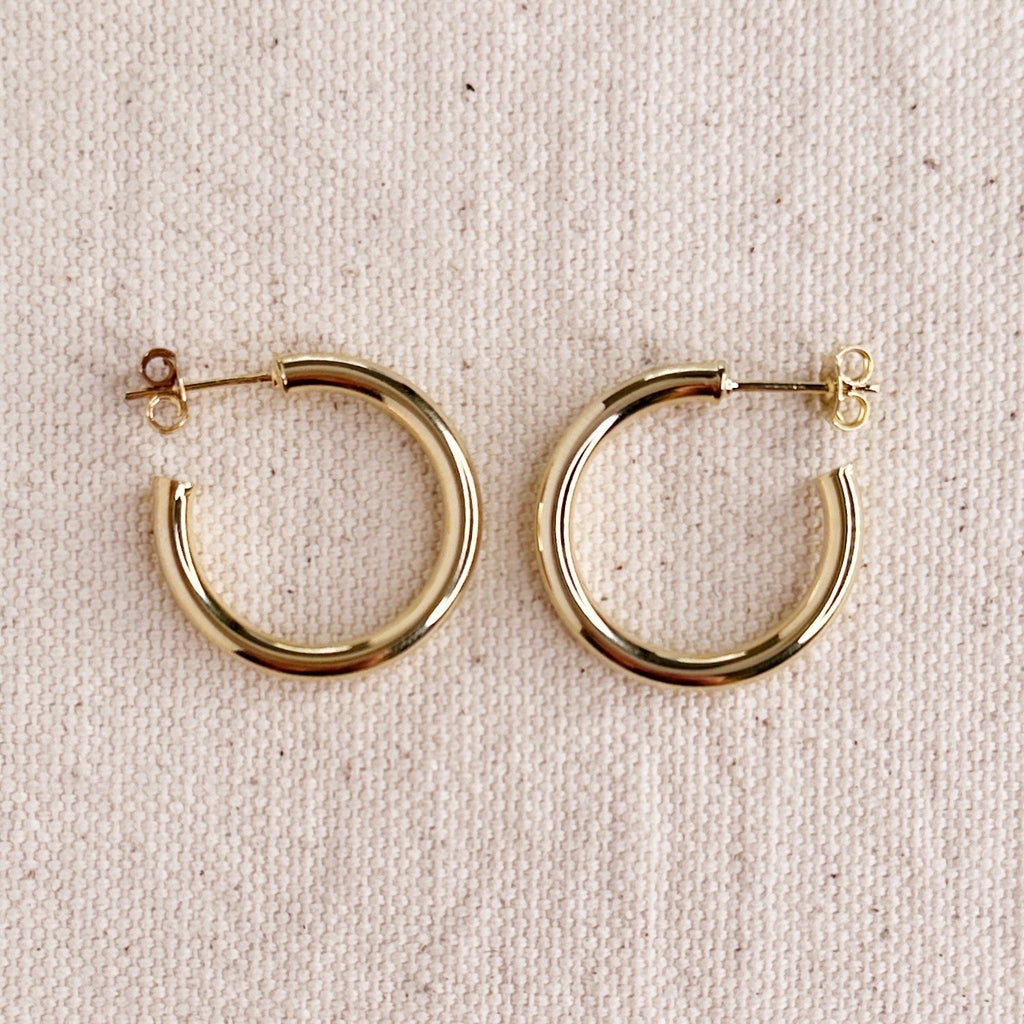 Classic Tube C Hoop Earrings