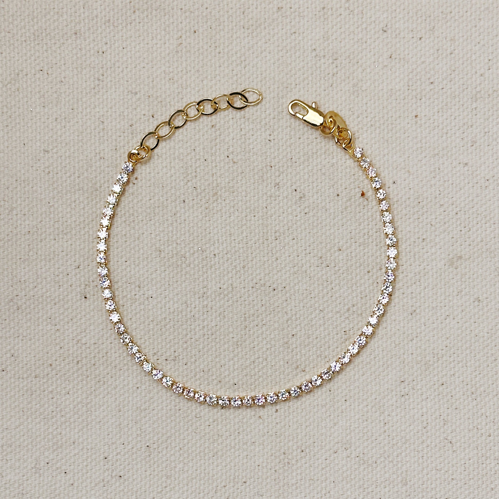 18k Gold Filled 2mm CZ Tennis Bracelet – GoldFi - Main Image