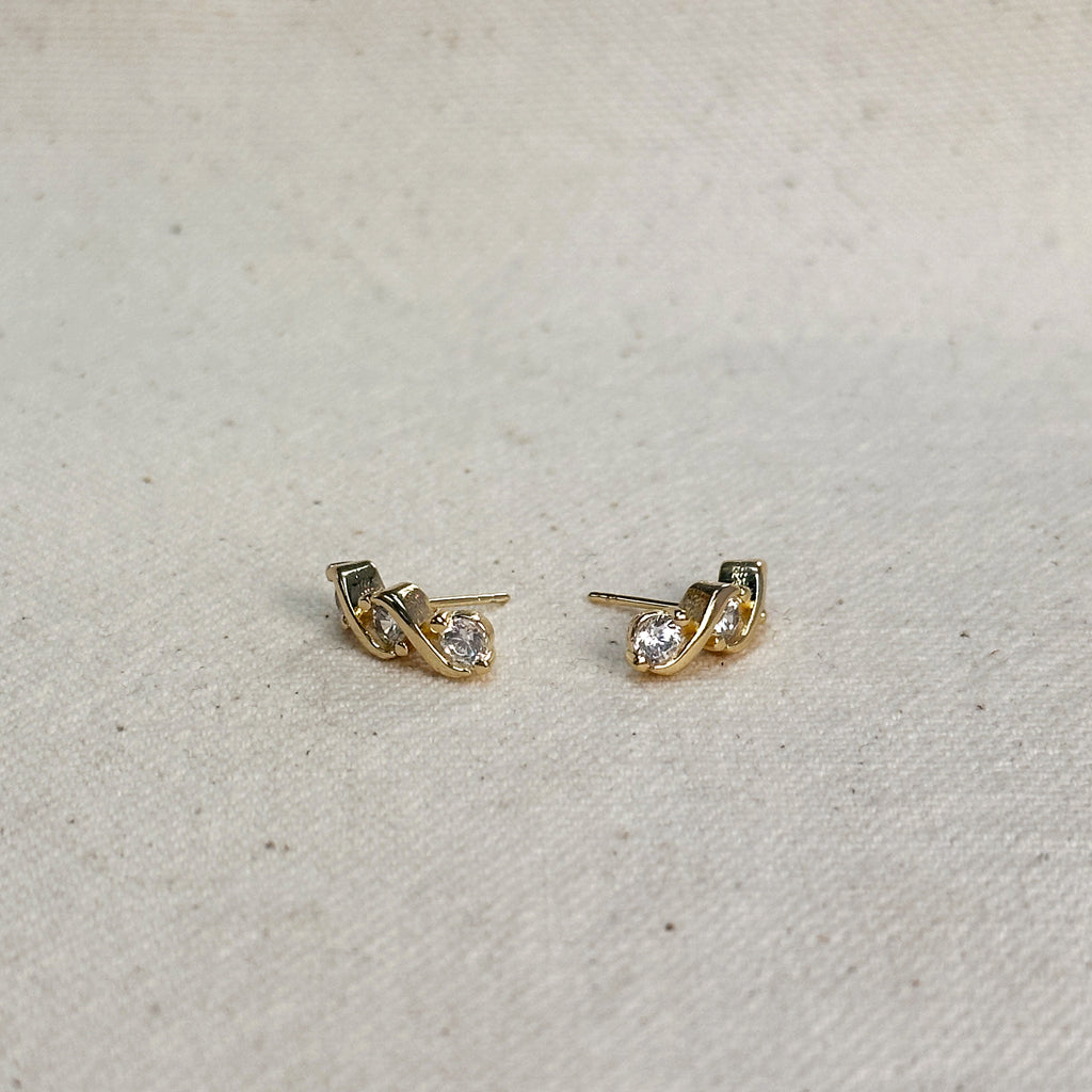 18k Gold Filled Tipple CZ Stud Earrings