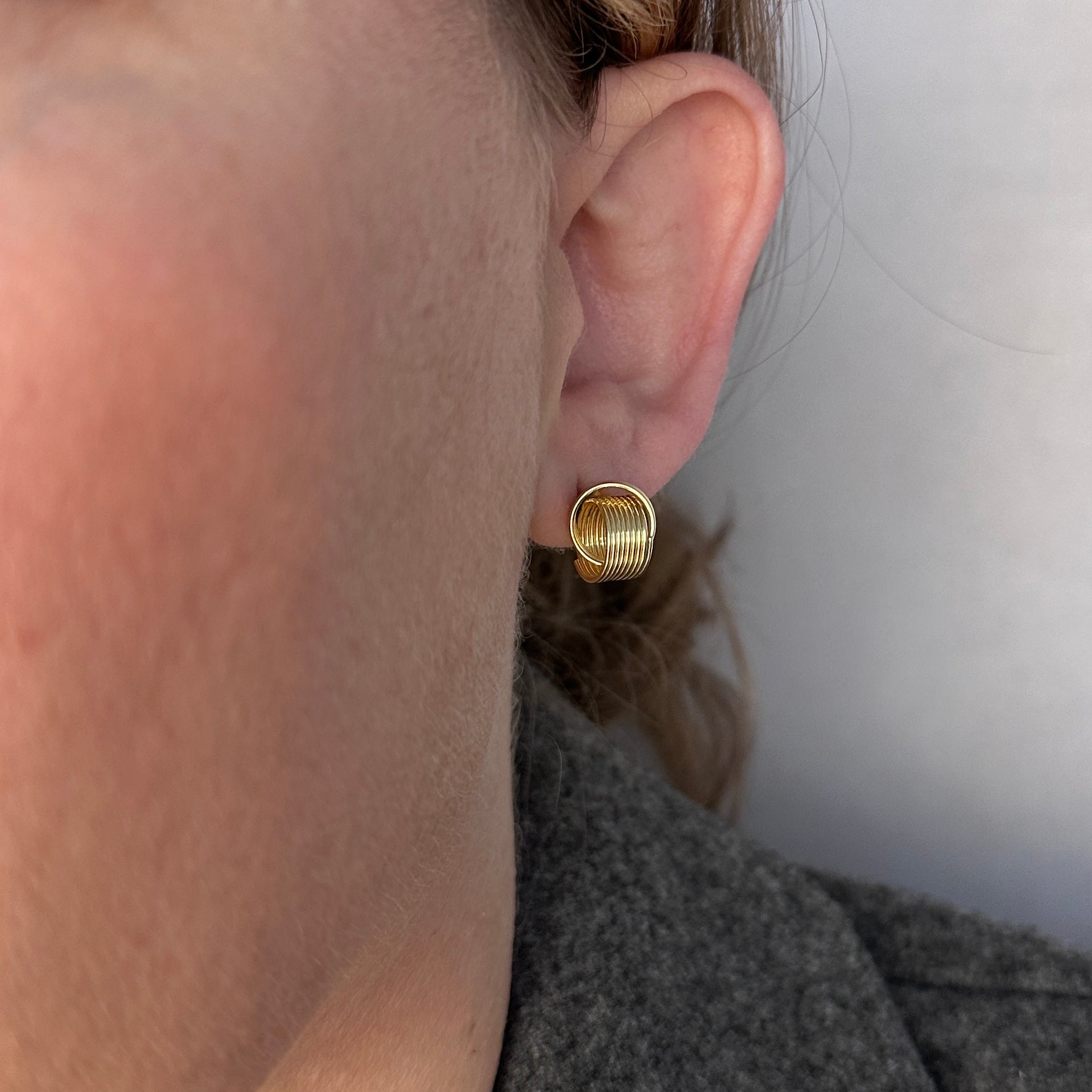 18k Gold Filled Wire Knot Stud Earrings