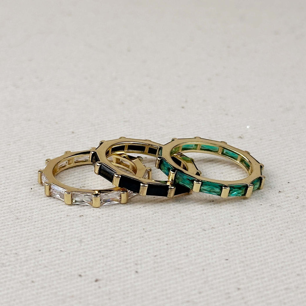 18k Gold Filled Baguette CZ Band Ring