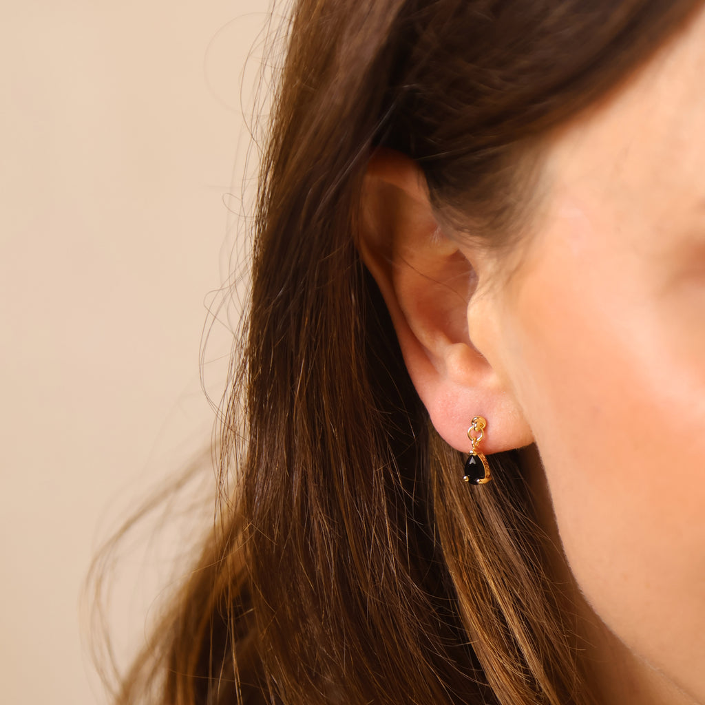 18k Gold Filled Colored CZ Teardrop  Earrings