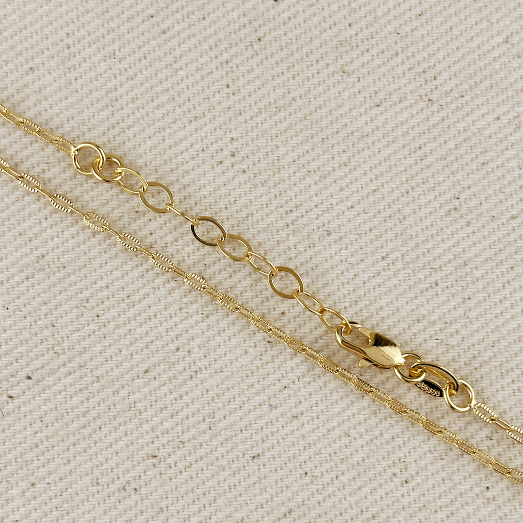 18k Gold Filled Mini Diamond Cut Paperclip Chain
